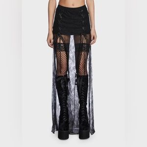 Dolls Kill Black Maxi Skirt